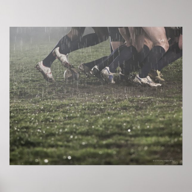 Póster Sección inferior del jugador de rugby en el matorr (Frente)