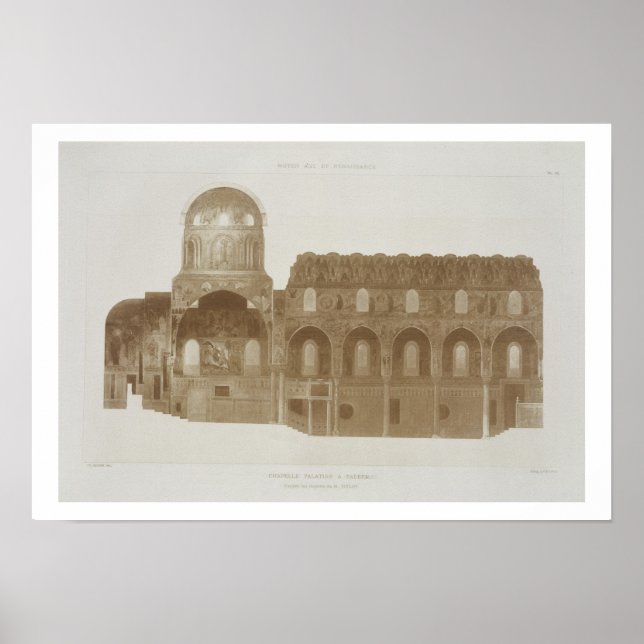 Póster Sección transversal de la Capilla Palatina, Palerm (Frente)