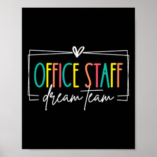 Póster Secretaria del equipo de ensueño del personal de o