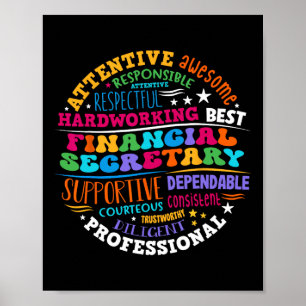 Póster Secretario Financiero de Recepción Groovy Admin Ap
