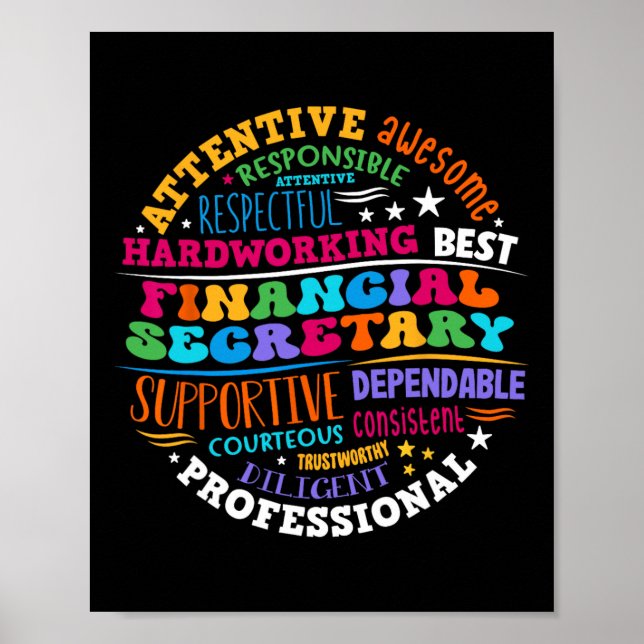 Póster Secretario Financiero de Recepción Groovy Admin Ap (Frente)