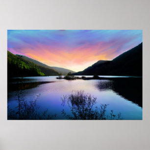 Póster Secretos en el lago sunset