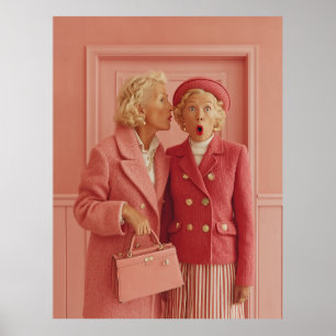 Póster Secretos rosados y estilo sorprendido