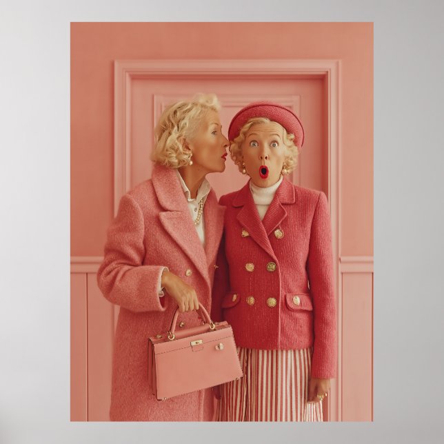 Póster Secretos rosados y estilo sorprendido (Frente)