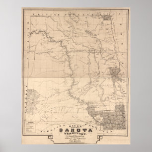 Póster Sectional map of Dakota Territory