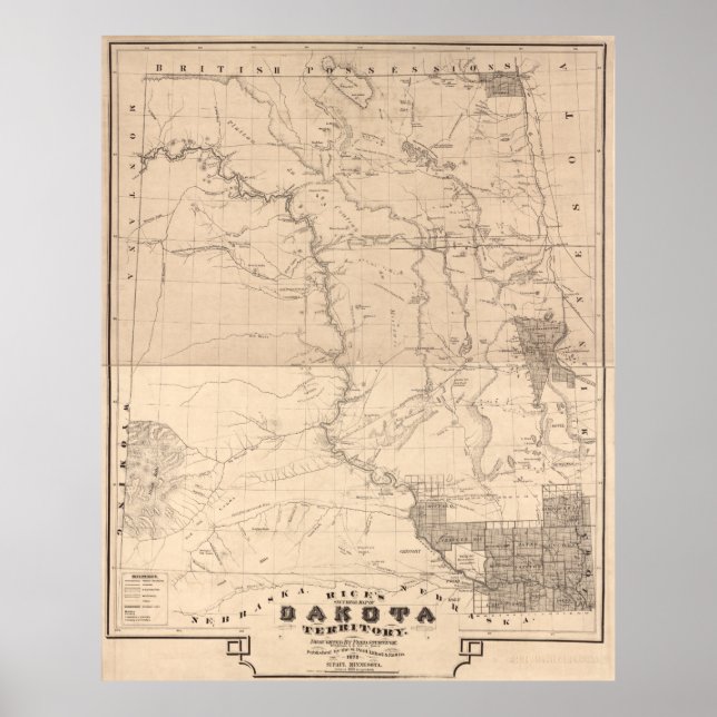 Póster Sectional map of Dakota Territory (Frente)
