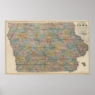 Póster Sectional map of Iowa