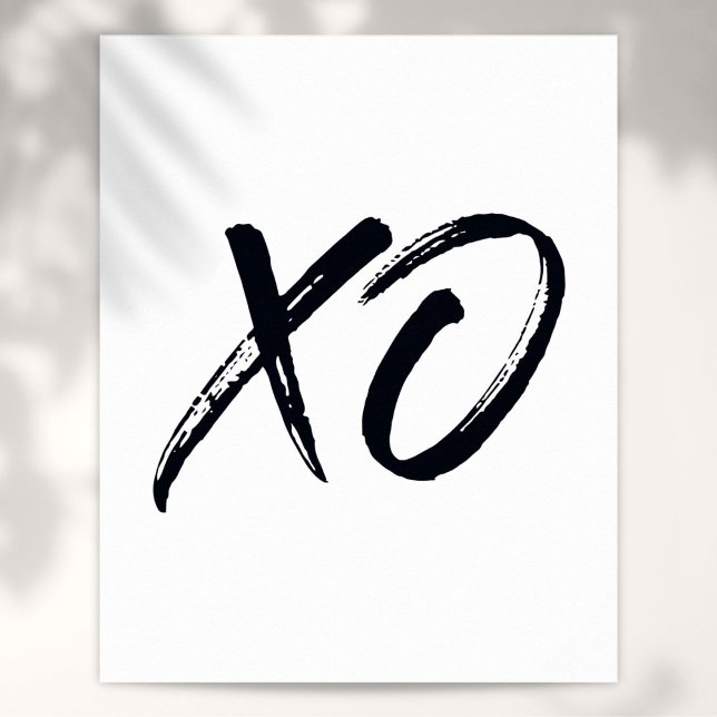 Póster Secuencia XO Amor y Abrazos (Modern Script XO Script Love and Hugs Poster)