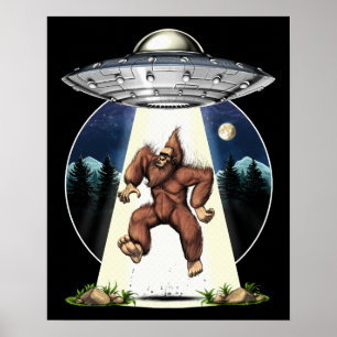 Póster Secuestro de Alienígenas de Bigfoot
