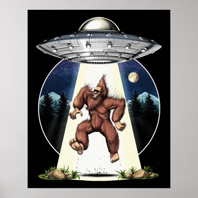 Póster Secuestro de Alienígenas de Bigfoot (Frente)