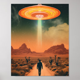 Póster Secuestro retro alieno del desierto