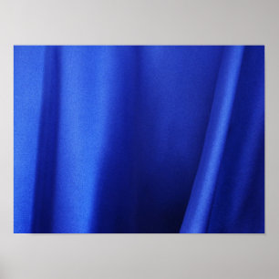 Póster Seda Azul Fluyente Tela Abstracta