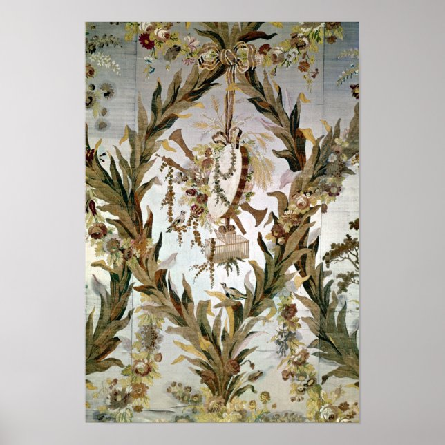 Póster Seda mural del dormitorio de la emperatriz, 1787 (Frente)