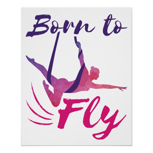 Póster Sedas aéreas de yoga nacidas para volar (Anverso)
