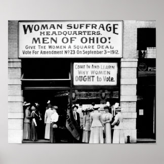 Póster Sede del sufragio femenino - Cleveland 1912