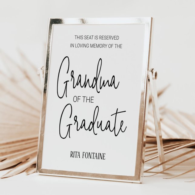 Póster Sede reservada en memoria de la abuela del graduad (Subido por el creador)