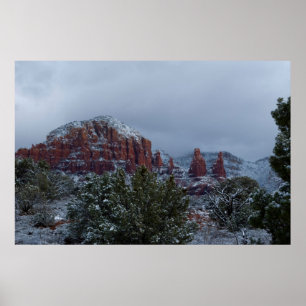 Póster Sedona Arizona con nieve 2789