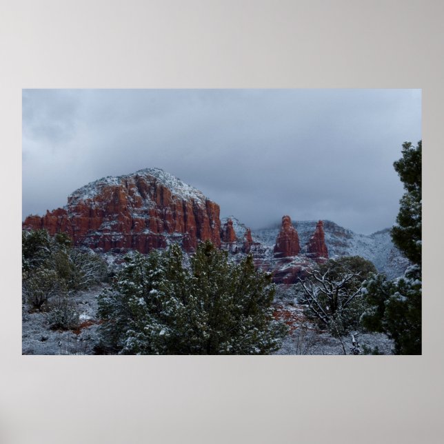 Póster Sedona Arizona con nieve 2789 (Frente)