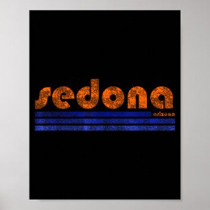 Póster Sedona arizona retro vintage desgastado senderismo