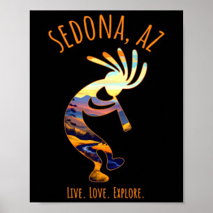 Póster Sedona Arizona Usa Dancing Kokopelli Southwest Des