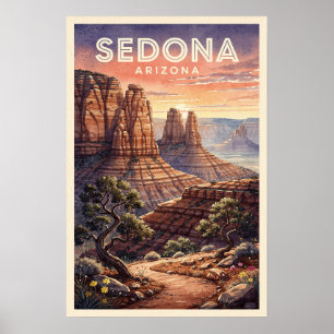 Póster Sedona Arizona Viajes Antiguos