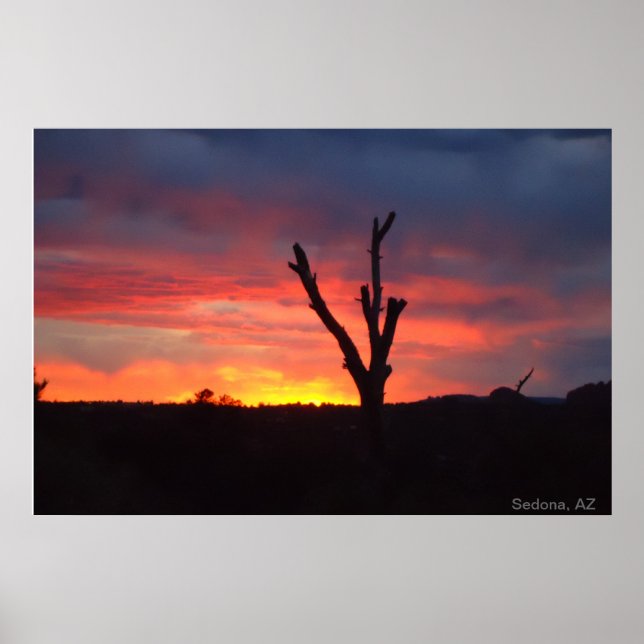 Póster Sedona, AZ. Atardecer (Frente)