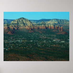 Póster Sedona y Coffee Pot Rock desde arriba