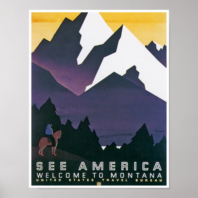 Póster See America ~ Welcome to Montana (Frente)