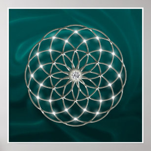 Póster Seed of Flower life of life - verde - metro Torus