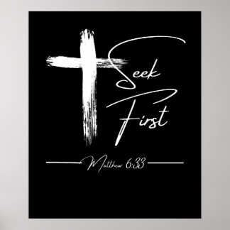Póster Seek First - Mateo 6:33