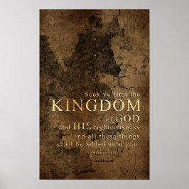 Póster Seek Ye First the Kingdom-Scripture: Mateo 6:33