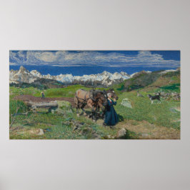 Póster Segantini - Primavera en los Alpes (1897)