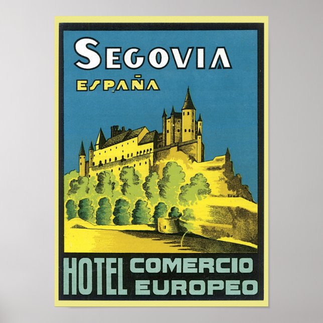 Póster Segovia Espana Hotel Comercio Europeo (Frente)