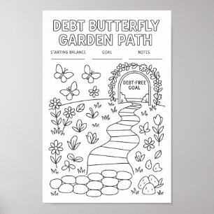 Póster Seguidor de Camino de Jardin de Mariposa de Deuda