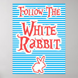 Póster Seguir al Conejo Blanco, poster de tipografía,