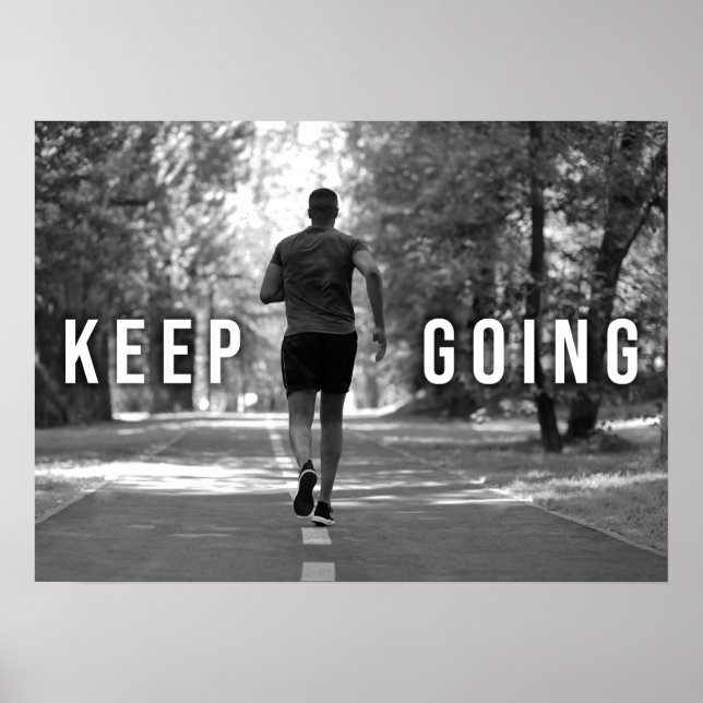 Póster Seguir andando - Fitness, correr, motivación del c (Frente)