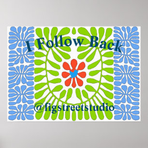 Póster Seguir Ave Azul,