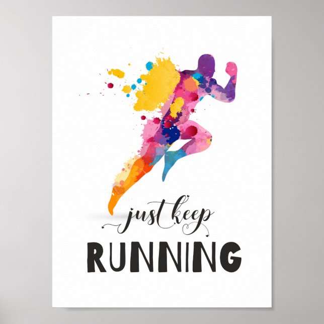 Póster Seguir ejecutando la cita motivacional para los re (Frente)