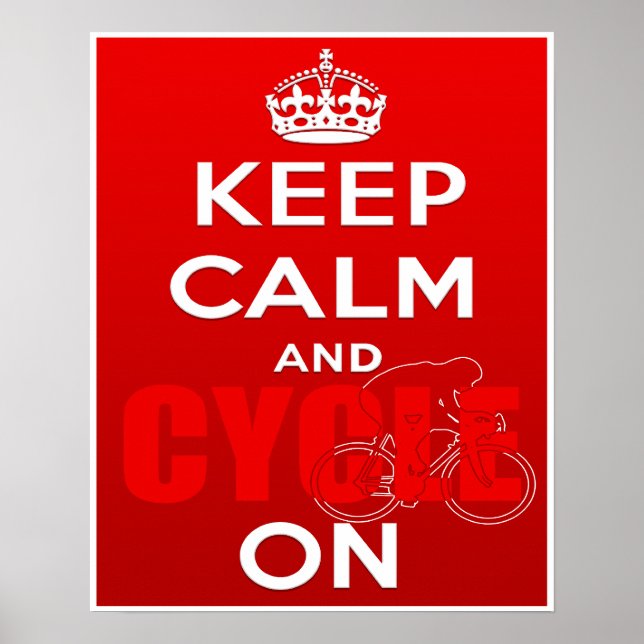 Póster Seguir en calma Ciclo Velo Carreras amantes de la  (Frente)