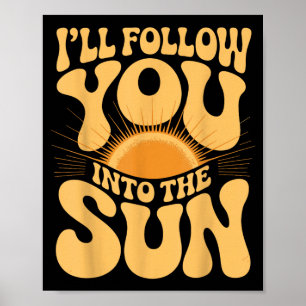 Póster Seguiré hacia el sol Verano Retro Gráfico de los 9