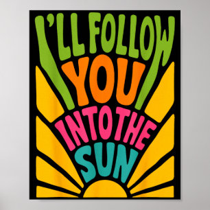 Póster Seguiré Hacia El Sol Verano Retro Gráfico De Los 9