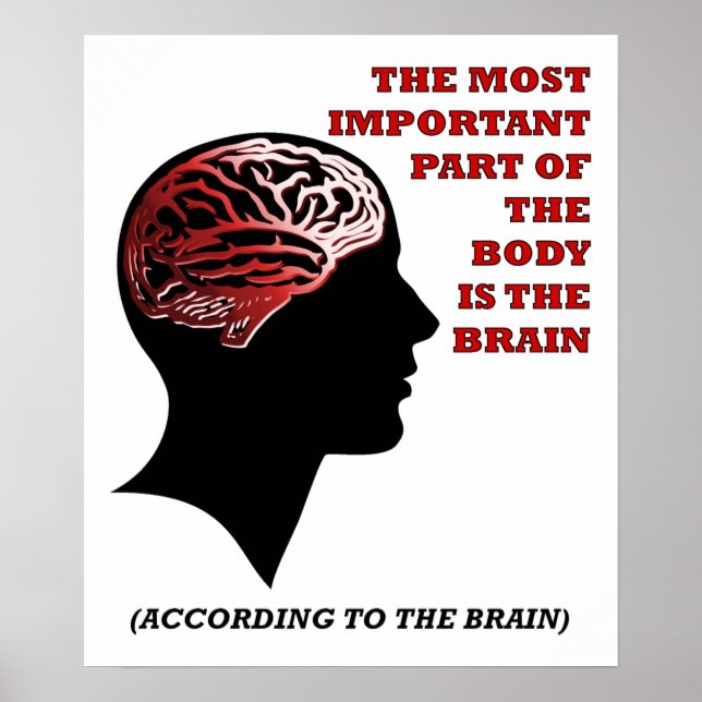 Póster Según el divertido cartel del cerebro (Frente)