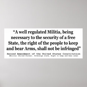 Póster Segunda enmienda a la Constitución de los Estados 
