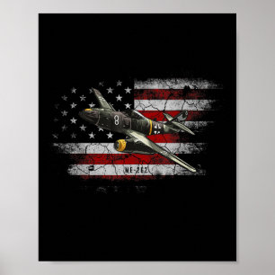 Póster Segunda Guerra Mundial Aeronaves Alemanas Me 262 F