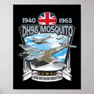 Póster Segunda Guerra Mundial Avión de mosquitos Dh.98