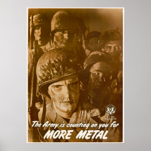 Póster Segunda Guerra Mundial El ejército cuenta contigo