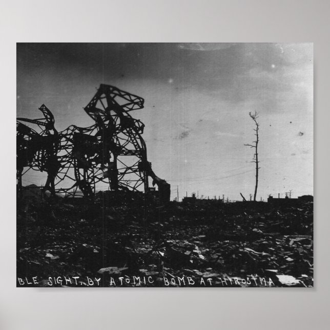 Póster Segunda Guerra Mundial Hiroshima tras bomba atómic (Frente)