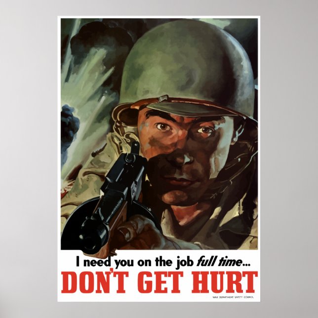 Póster Segunda Guerra Mundial — No se lastimen (Frente)