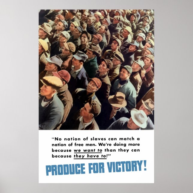 Póster Segunda Guerra Mundial — ¡Producir Victoria! (Frente)