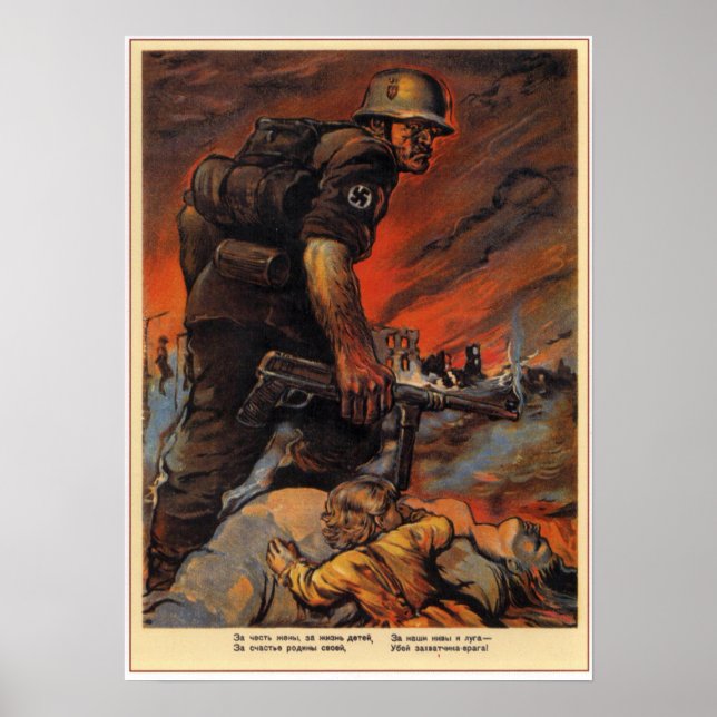 Póster Segunda Guerra Mundial URSS Propaganda soviética 1 (Frente)